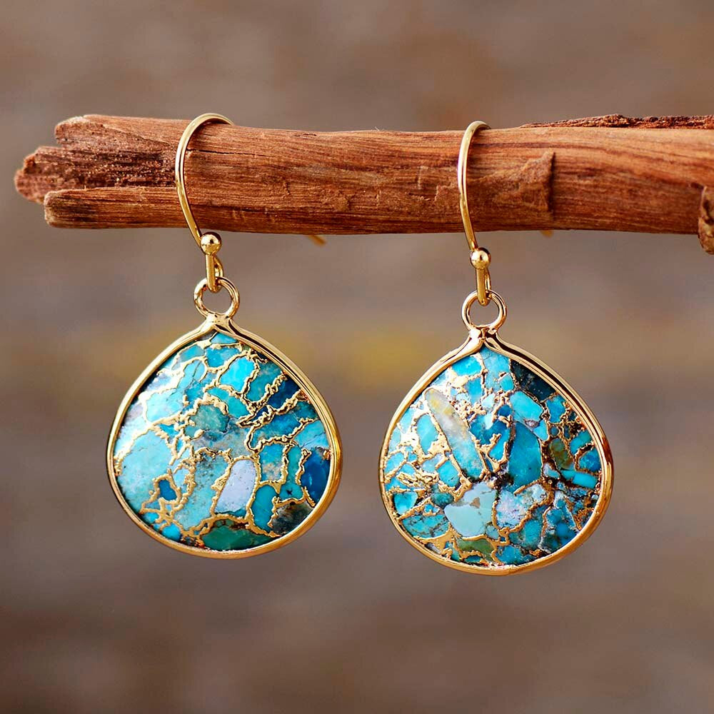 COASTAL TRANQUILITY TURQUOISE WATER DROP EARRINGS