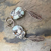 FEATHER DROP WHITE TURQUOISE EARRINGS