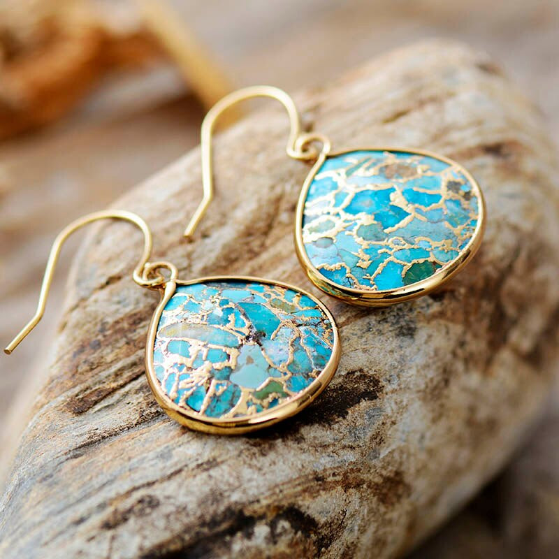 COASTAL TRANQUILITY TURQUOISE WATER DROP EARRINGS