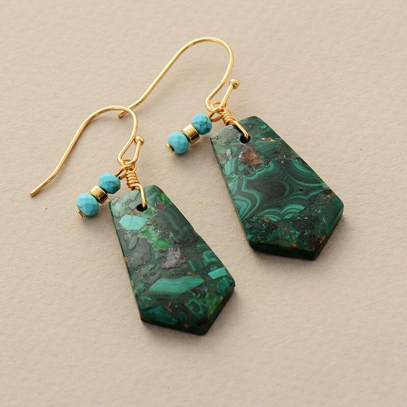 FOREST GREEN PROTECTIVE DANGLE EARRINGS