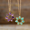 Load image into Gallery viewer, BEAUTY PETALS AMETHYST &amp; AMAZONITE PENDANT NECKLACE
