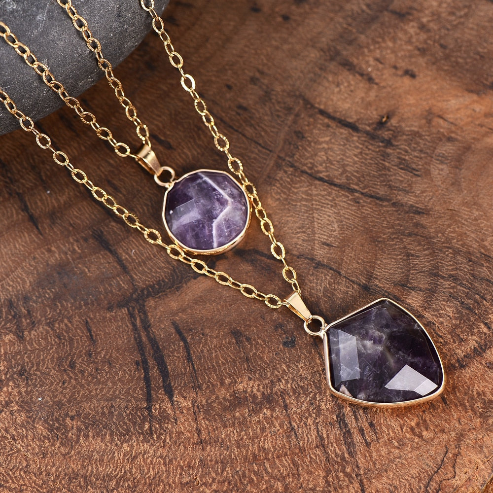 PROTECTIVE SHIELD AMETHYST NECKLACE