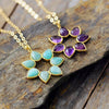 Load image into Gallery viewer, BEAUTY PETALS AMETHYST &amp; AMAZONITE PENDANT NECKLACE