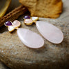 Load image into Gallery viewer, LOVE &amp; KINDNESS ROSE QUARTZ STUDDED EARRINGS