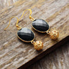 Load image into Gallery viewer, GRANDIOSE STRENGTH BLACK AGATE EARRINGS