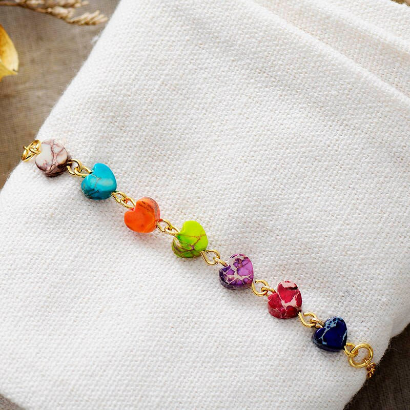 MY DARLING 7 CHAKRA HEART JASPER BRACELET