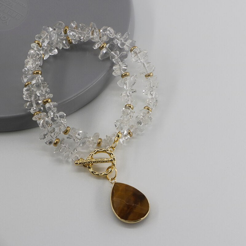 CLARITY NATURAL CRYSTAL PENDANT NECKLACES