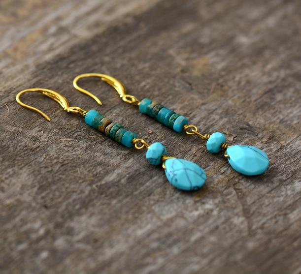 OCEAN BLUE PENDANT EARRINGS