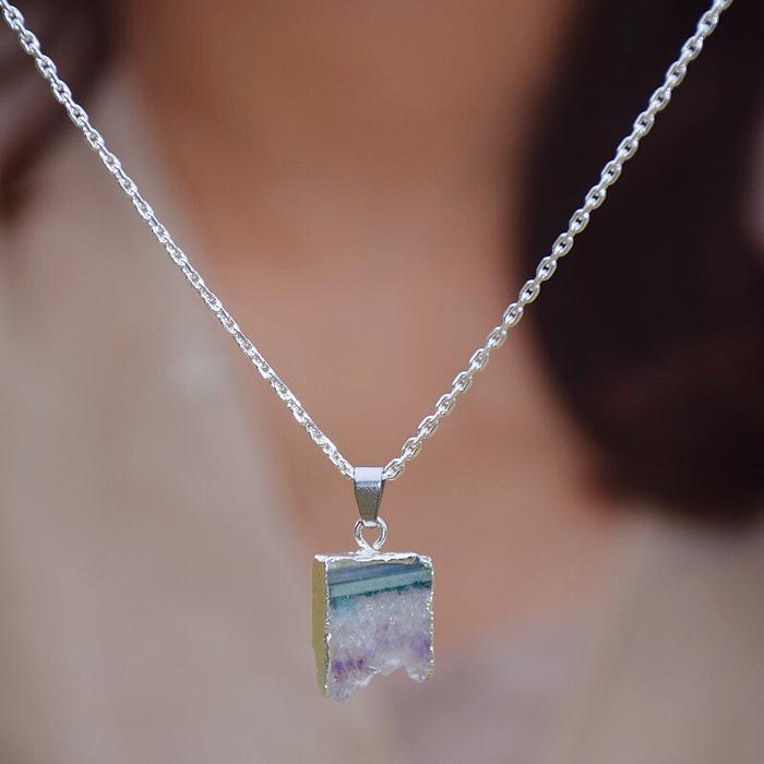 RAW CHUNK PROTECTIVE AMETHYST NECKLACE