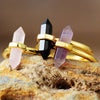 Load image into Gallery viewer, ROCK SUAVE AMETHYST ONYX &amp; ROSE QUARTZ RING