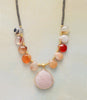 Load image into Gallery viewer, CORAL BLOOM ONYX &amp; ROSE QUARTZ PENDANT NECKLACE
