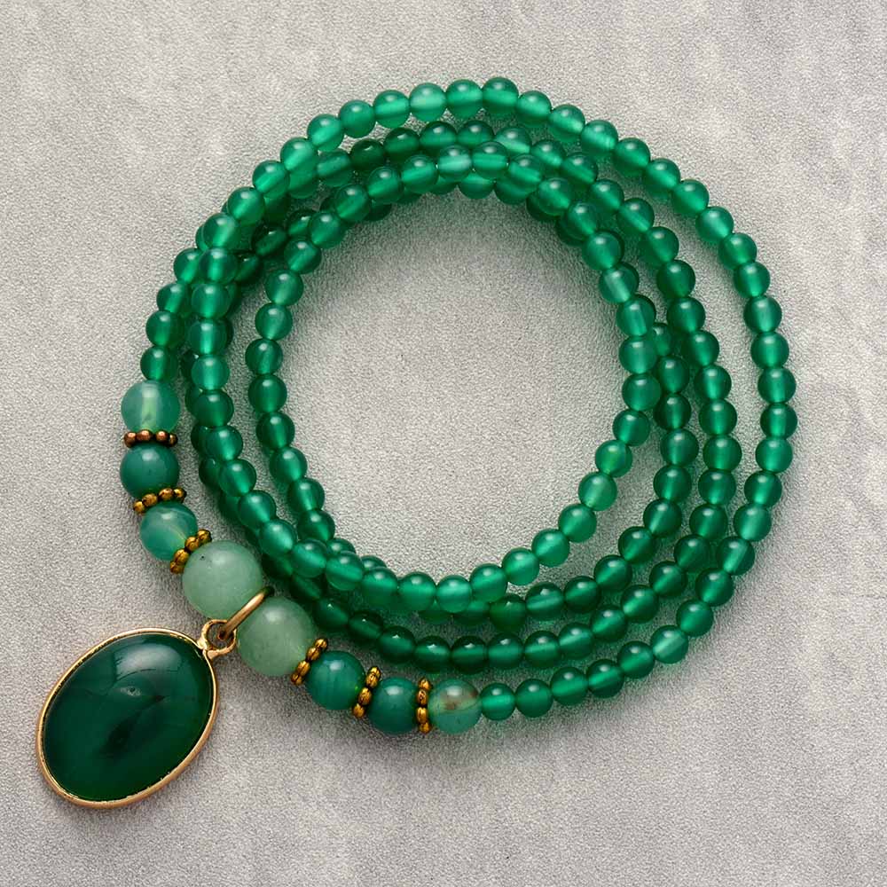 VINTAGE GREEN ONYX DUAL-USE SOOTHING NECKLACE