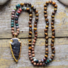 Load image into Gallery viewer, TIGER EYE STRENGTHENING ARROWHEAD NECKLACE