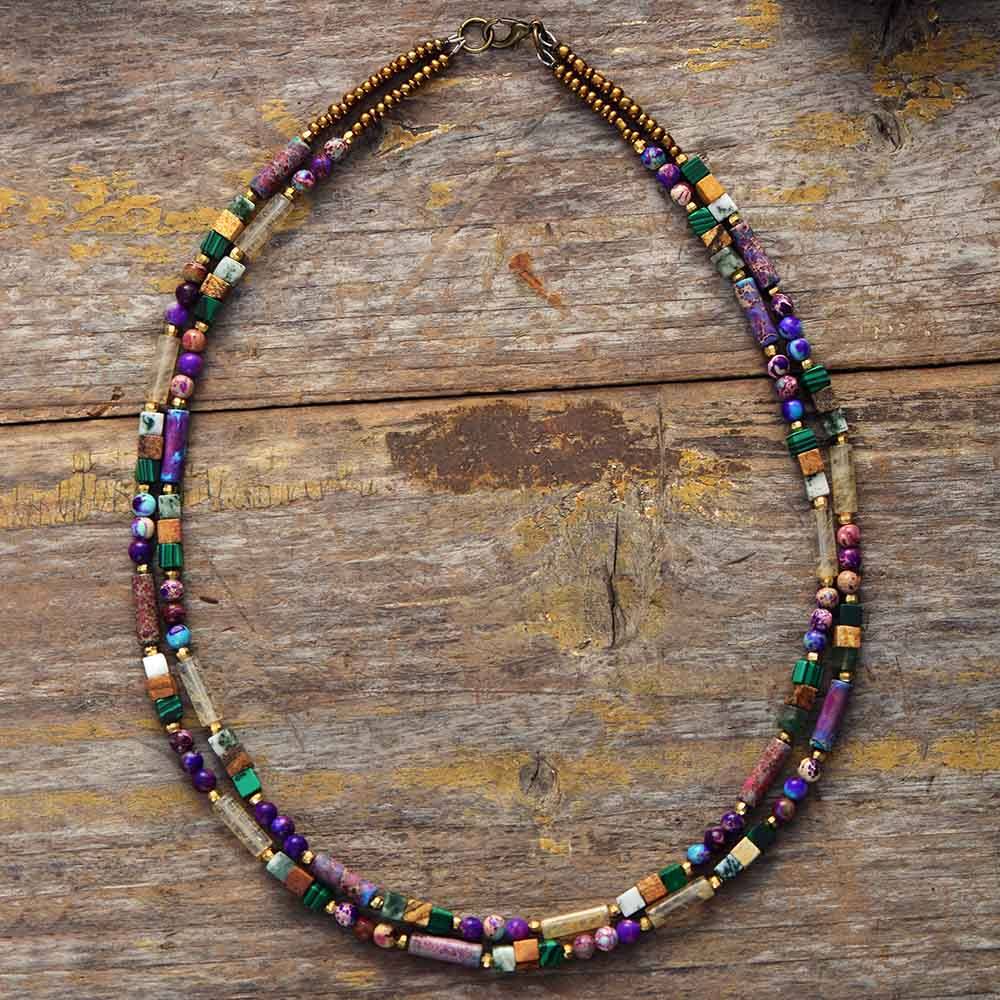 GEMSTONE CHOKER NECKLACE “THE COLORS OF HAPPINESS”
