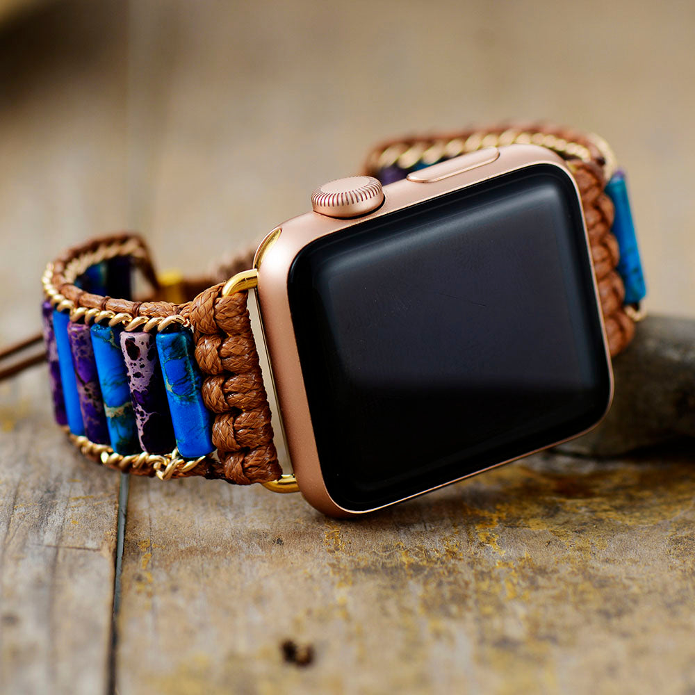 THE LUXURY OF THE NATURAL HEALING POWER JASPER APPLE WATCH STRAP