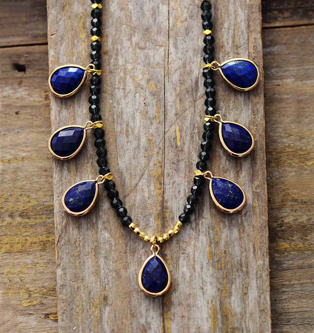 “SPARKLES IN THE NIGHT” LAPIS NECKLACE