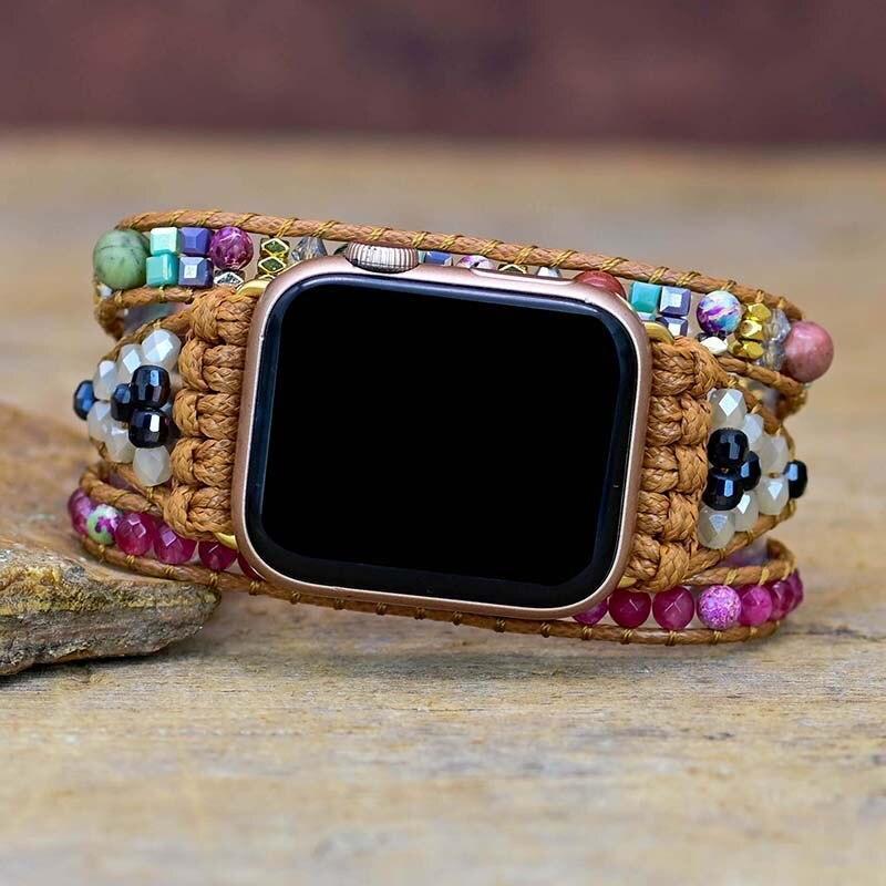 A SPRINKLE OF COLORS” GEMSTONE APPLE WATCH STRAP