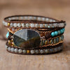 Load image into Gallery viewer, LABRADORITE LUSTER FIVE-ROW WRAP BRACELET