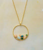 Load image into Gallery viewer, MINIMALIST CIRCLE NATURAL STONES NECKLACE