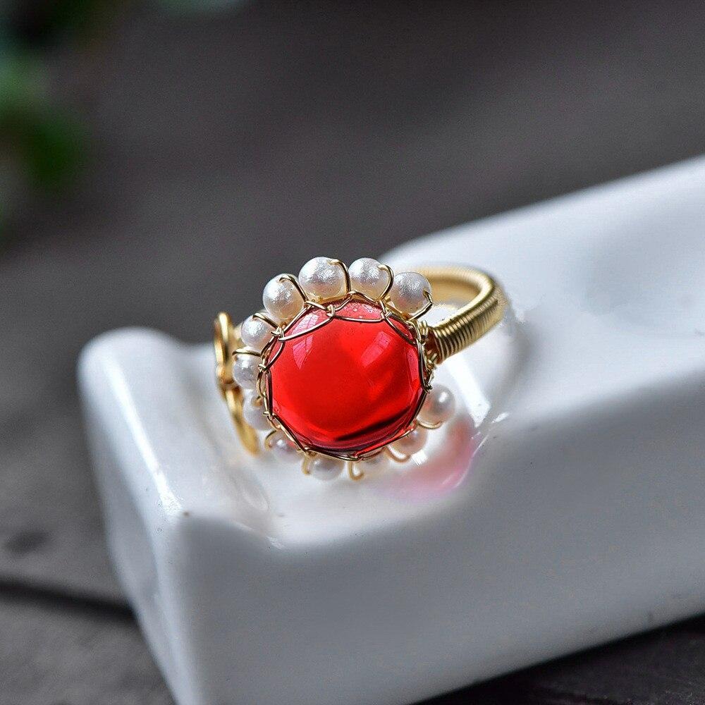 FRESHWATER PEARL WIRED RED RING