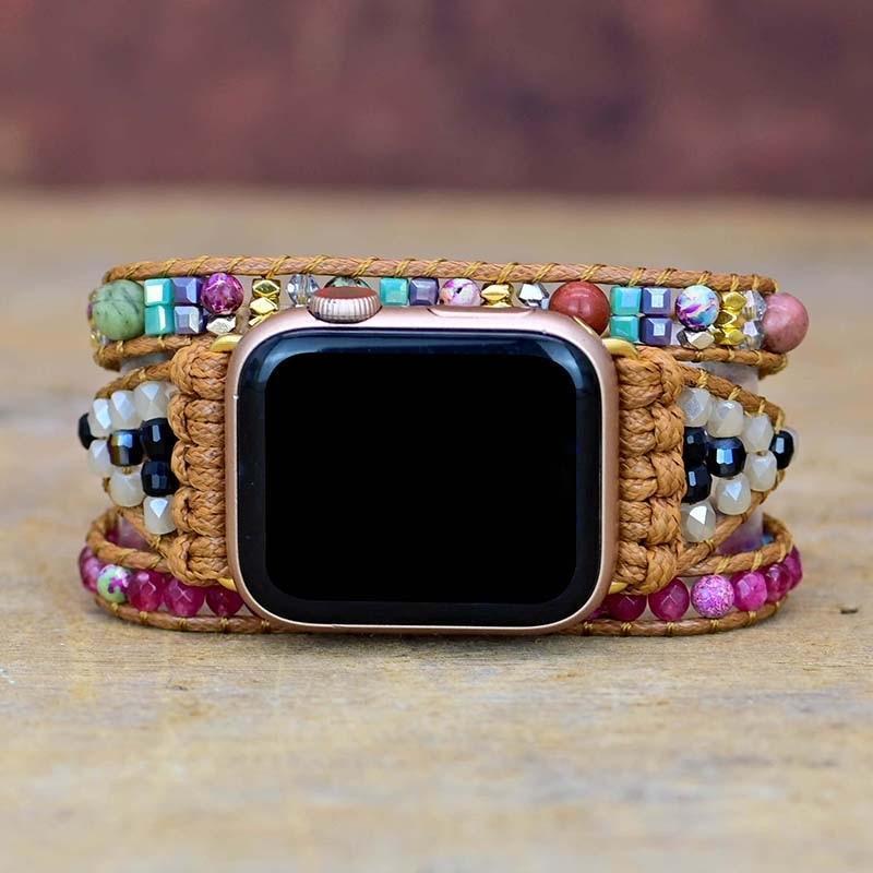 A SPRINKLE OF COLORS” GEMSTONE APPLE WATCH STRAP