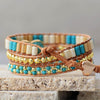 Load image into Gallery viewer, GOLDEN CROSS TURQUOISE WRAP BRACELET