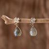 Load image into Gallery viewer, EXQUISITE FLOWER CHARM LABRADORITE DANGLING EARRINGS