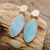Load image into Gallery viewer, WINTERY GRACE AMAZONITE LEAF EARRINGS